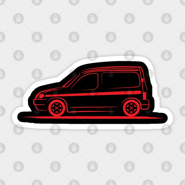 Citroen Berlingo 1996 Red Sticker by PauHanaDesign